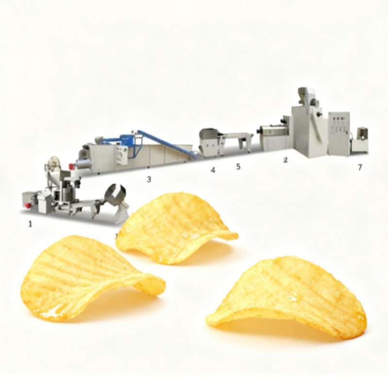 Complete and fully automatic potato chip production line process (1)